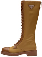 (Women) Prada Leather High-Top Boots 'Brown Logo Strap' 1W906M_3LLB_F0005_F_D050 (Women) Prada Leather High-Top Boots 'Brown Logo Strap' 1W906M_3LLB_F0005_F_D050