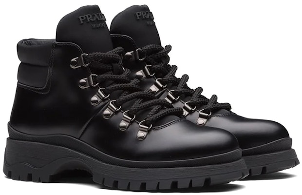 (W) 프라다 블랙 컴포트 가죽 레이스업 부츠 1T709M_3LFR_F0002_F_030 Order (W) 프라다 블랙 컴포트 가죽 레이스업 부츠 1T709M_3LFR_F0002_F_030