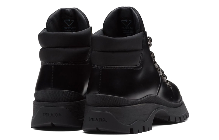 Shop (W) But Prada 'Black Comfort' Kasut Boot Bertali Kulit 1T709M_3LFR_F0002_F_030