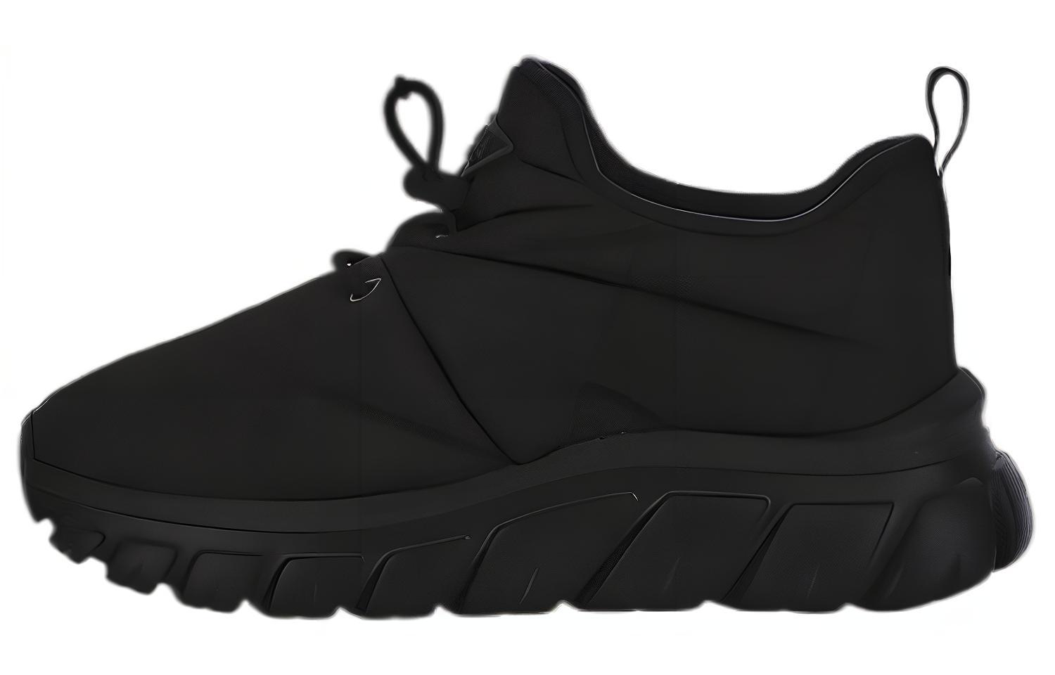 Buy (W) 프라다 블랙 가죽 레이스업 스니커즈 (Prada Black Leather Lace-up Sneakers) 1E741M_3LGO_F0002