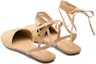 Shop (W) Prada Kulit Lace-Up Hujung Bulat 'Beige' 1X139N_70N_F0018_F_005