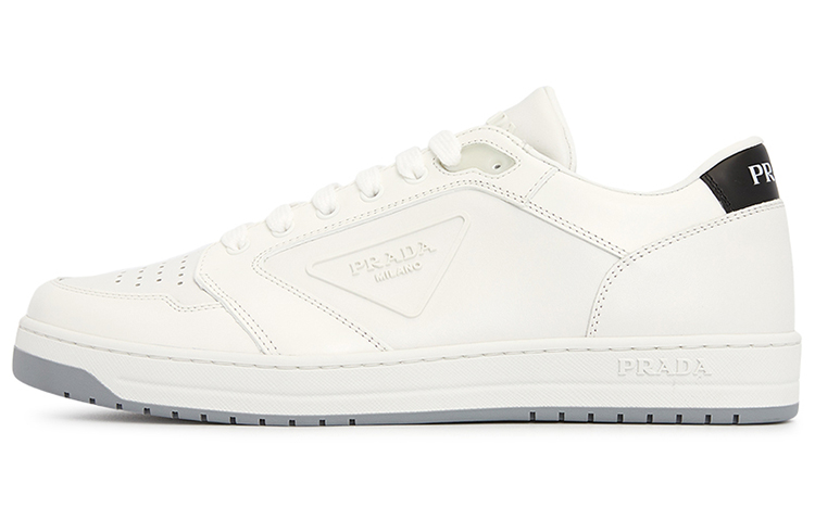 Buy PRADA 牛皮 系帶 時尚板鞋 女款 白色