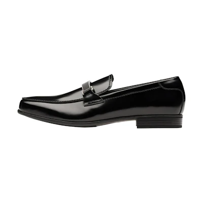 (W) Prada Leather Loafers 'Matte Black'