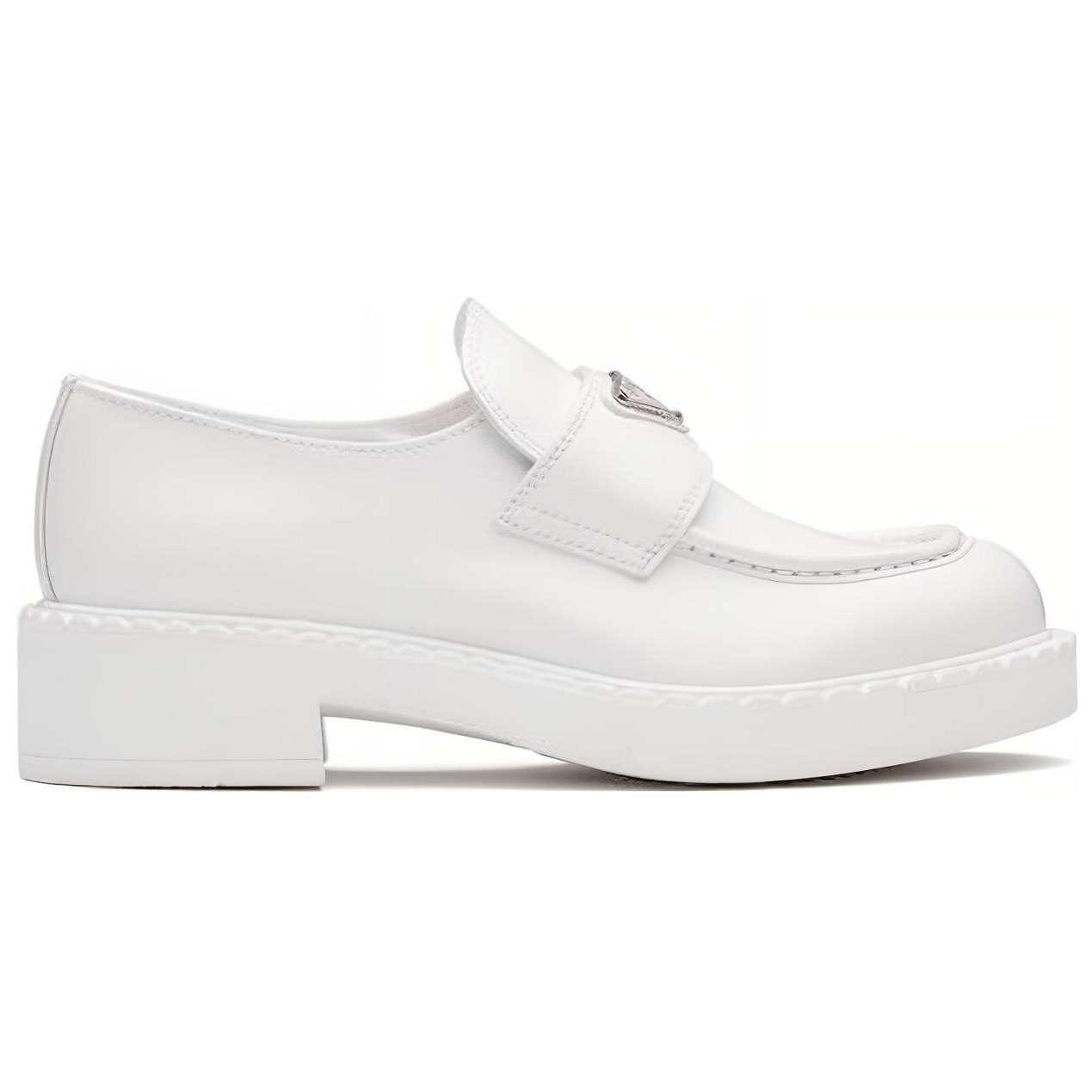 (W) Prada Leather Loafers 'White' 圖 2