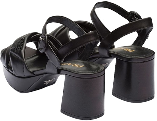 (Women) Prada Leather Logo Block Heel Sandal with Buckle 'Black' 1XP43B_038_F0002_F_065 Purchase (Women) Prada Leather Logo Block Heel Sandal with Buckle 'Black' 1XP43B_038_F0002_F_065
