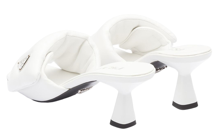(W) Prada Leather Logo Chunky Heel Fashion Sandals 'White' 圖 4