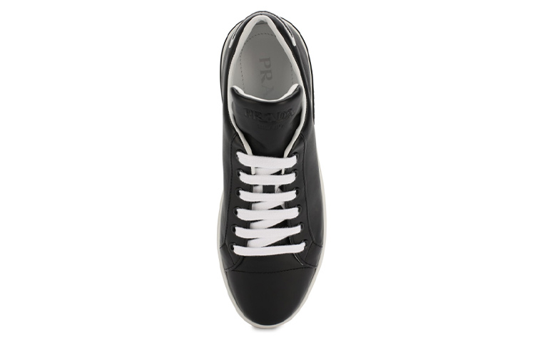(W) Prada Leather Logo Print Lace-Up Sneaker 'Black Fashion' 圖 3