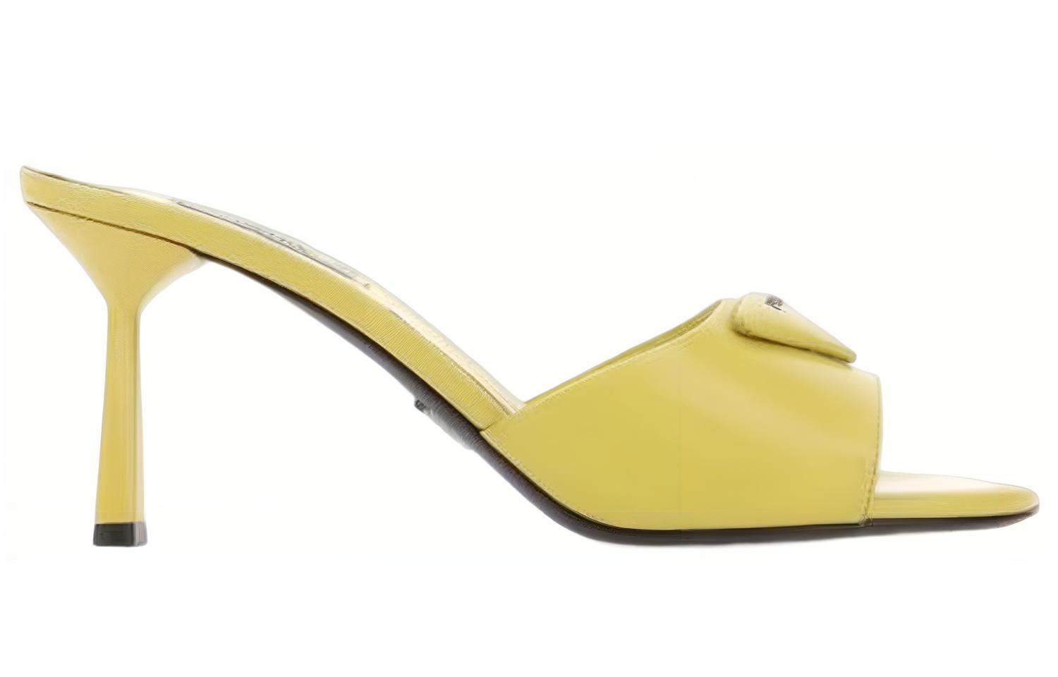 Order (W) Prada Leder Logo Slip-On Sandalen ''Gelb'' 1XX657_055_F0322_F075