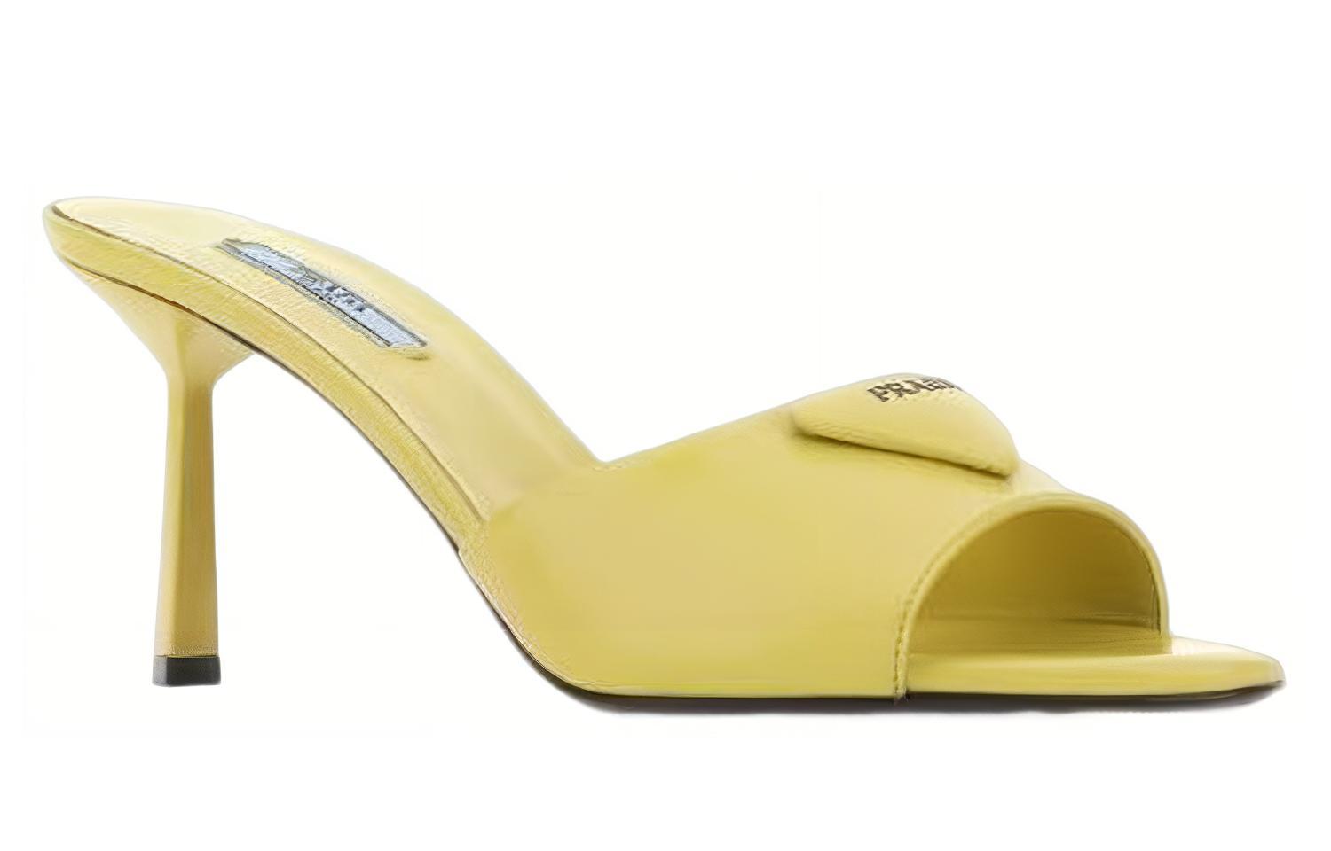 Lookbook (W) Prada Leder Logo Slip-On Sandalen ''Gelb'' 1XX657_055_F0322_F075