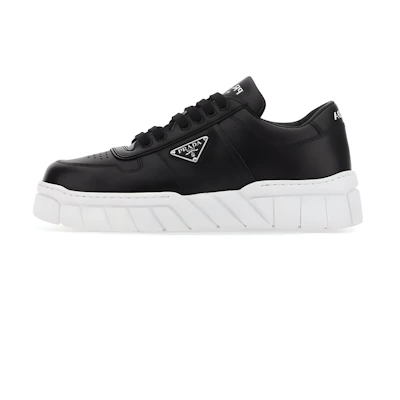 (W) Prada Leather Low-Top Lace-Up 'Black and White'