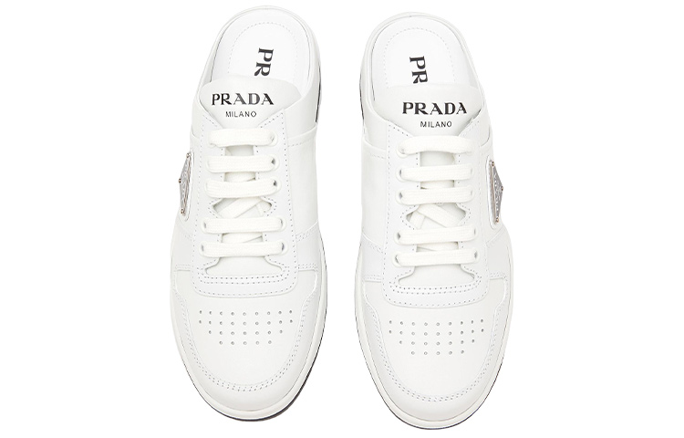 Purchase (W) プラダ白レザーローカットスニーカー (Purada Shiro Rezaa Rōkatto Sunīkā) 1E041N_3LJ6_F0964_F030