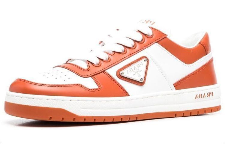 (W) Prada Leather Low-Top Sneaker 'White Orange' 圖 2