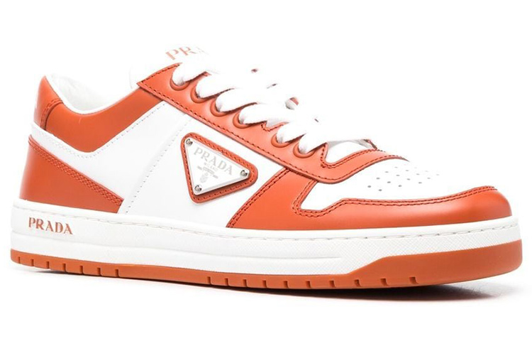 (W) Prada Leather Low-Top Sneaker 'White Orange' 圖 3