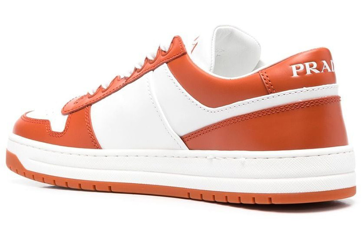 (W) Prada Leather Low-Top Sneaker 'White Orange' 圖 4