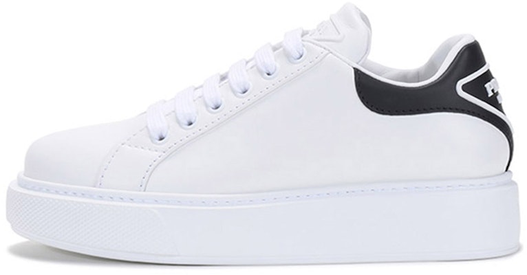 (Women) Prada Leather Low Top 'White Black Tail' 1E452M_3AVF_F0964_F_045 Buy (Women) Prada Leather Low Top 'White Black Tail' 1E452M_3AVF_F0964_F_045