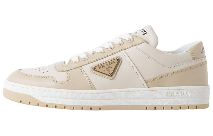 (W) Prada Downtown Leather Sneakers 'Beige'