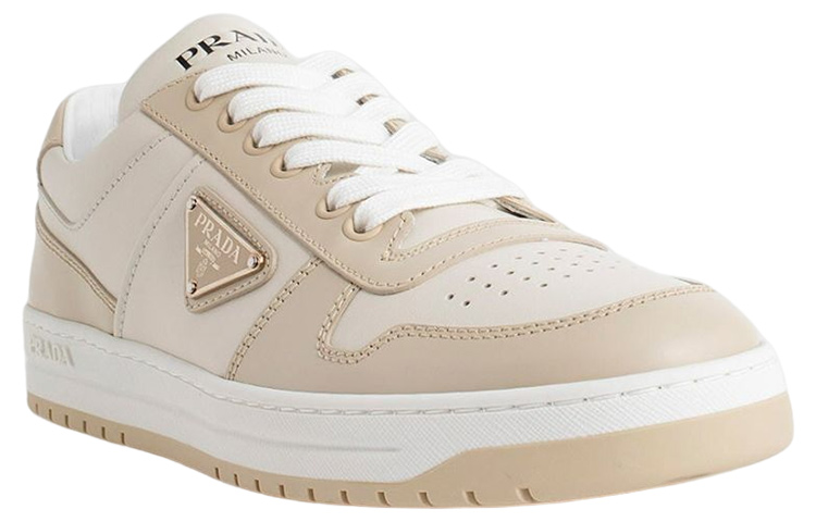(W) Prada Downtown Leather Sneakers 'Beige' 圖 3