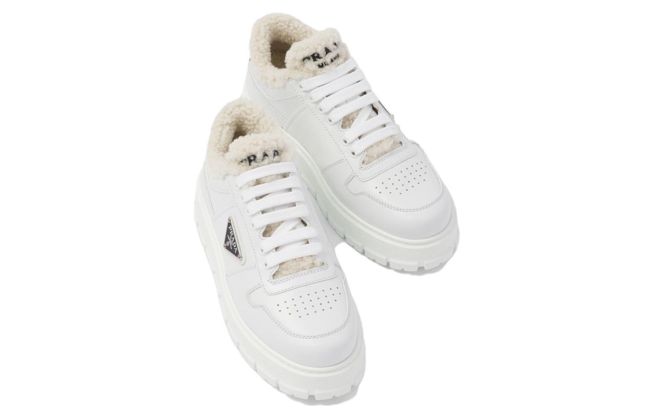 (W) Prada Leather Low-Top Sneaker 'White CMFT Casual' 圖 4