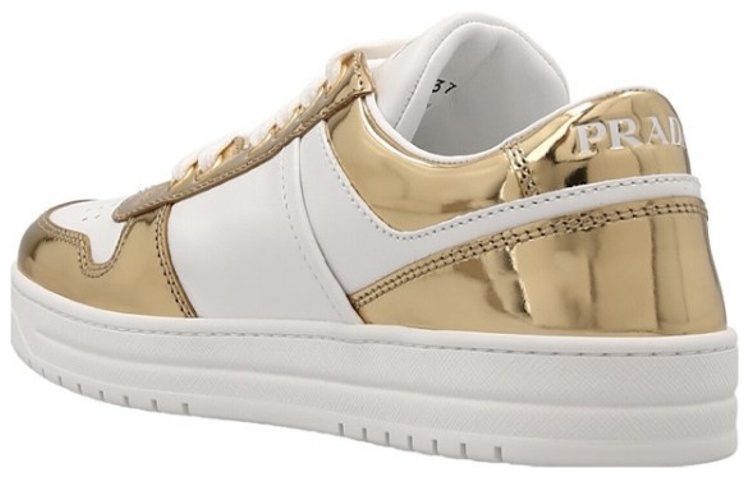 Women's Prada Gold Glitter Leather Spiked Cap Toe Sneakers Size EU36 | eBay