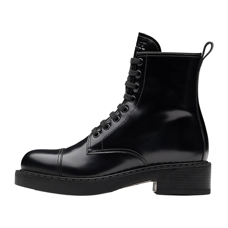 (Women) Prada Leather Martin Boots 'Glossy Black' 1T360M_055_F0002_F_050