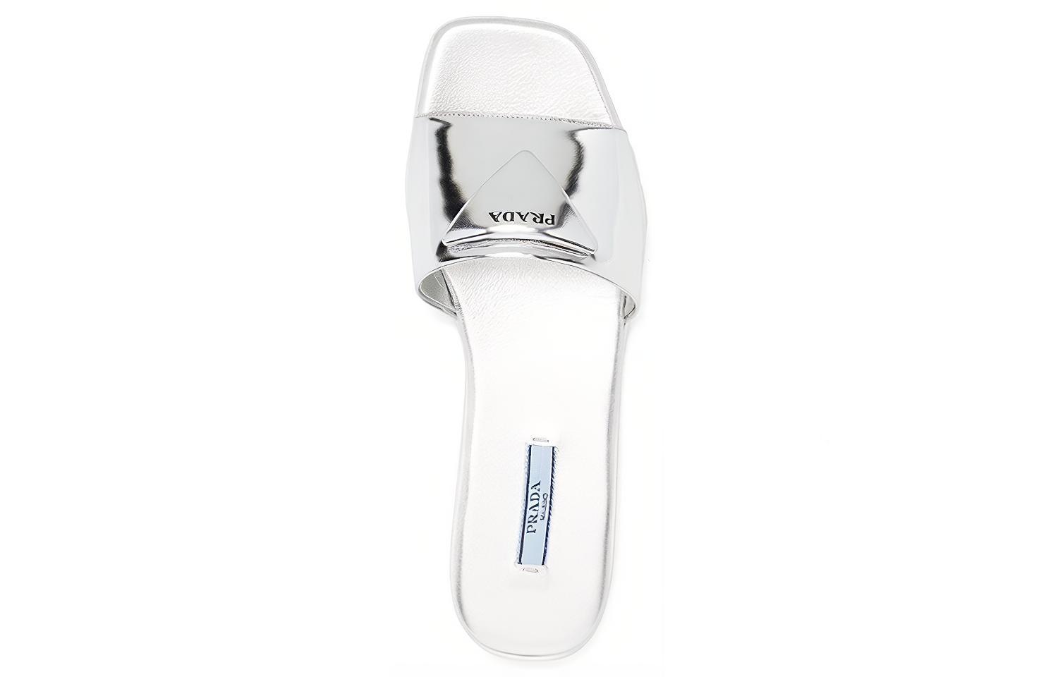 (W) Prada Leather Metal Fashion Slide 'White' 圖 4