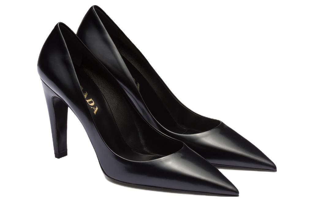 Order (W) Mules en Cuir Prada ''Stiletto Noir'' Talon 10cm 1I288N_055_F0002_F_A100
