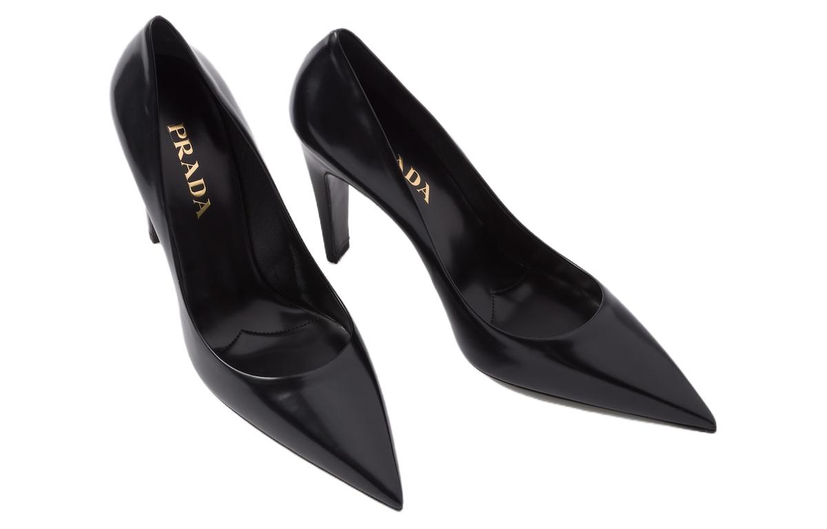 Shop (W) Mules en Cuir Prada ''Stiletto Noir'' Talon 10cm 1I288N_055_F0002_F_A100