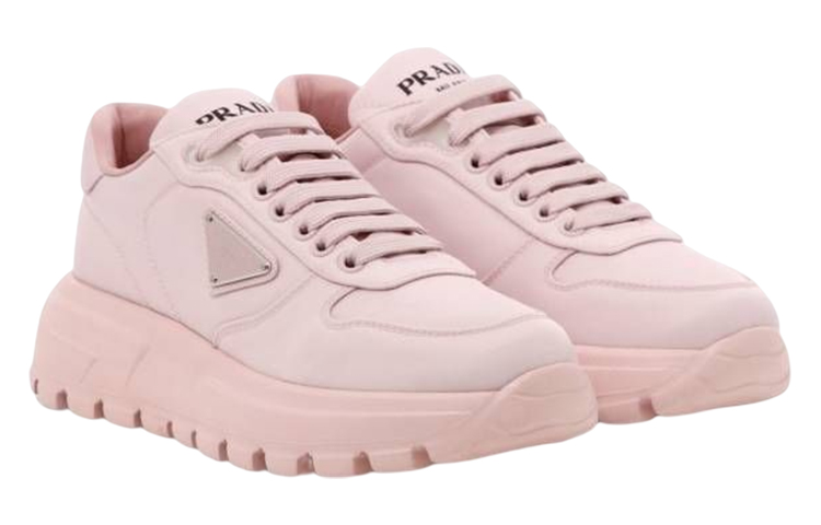 (W) Prada Leather Nylon Low-Top Sneakers 'Pink' 圖 3