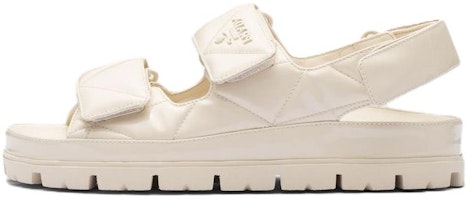 (Women) Prada Leather Open-Toe Comfort Versatile Beach Sandals 'White' 1X721M_069_F0304_F_020 (Women) Prada Leather Open-Toe Comfort Versatile Beach Sandals 'White' 1X721M_069_F0304_F_020