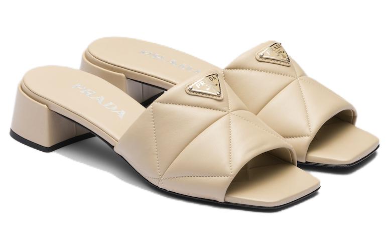 (W) Prada Leather Open-Toe Slide Sandal 'Desert Beige' 圖 2