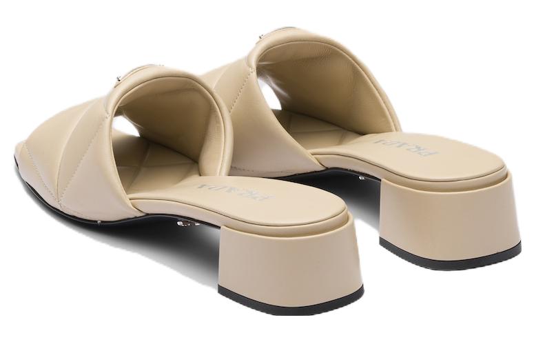 (W) Prada Leather Open-Toe Slide Sandal 'Desert Beige' 圖 4