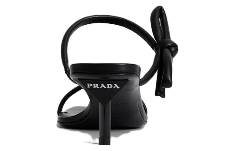 Purchase (W) 普拉达皮革黑色露趾拖鞋 1XX584_038_F0002_F_055