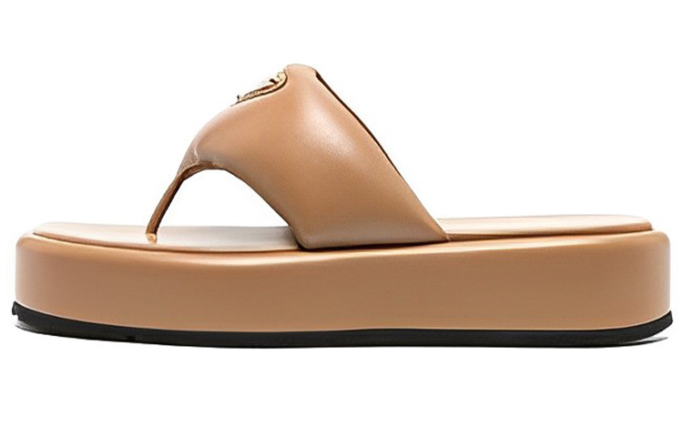 (Women) Prada Leather Open-Toe Thong Sandals 'Brown' 1YZ043_2DL8_F098_F_035