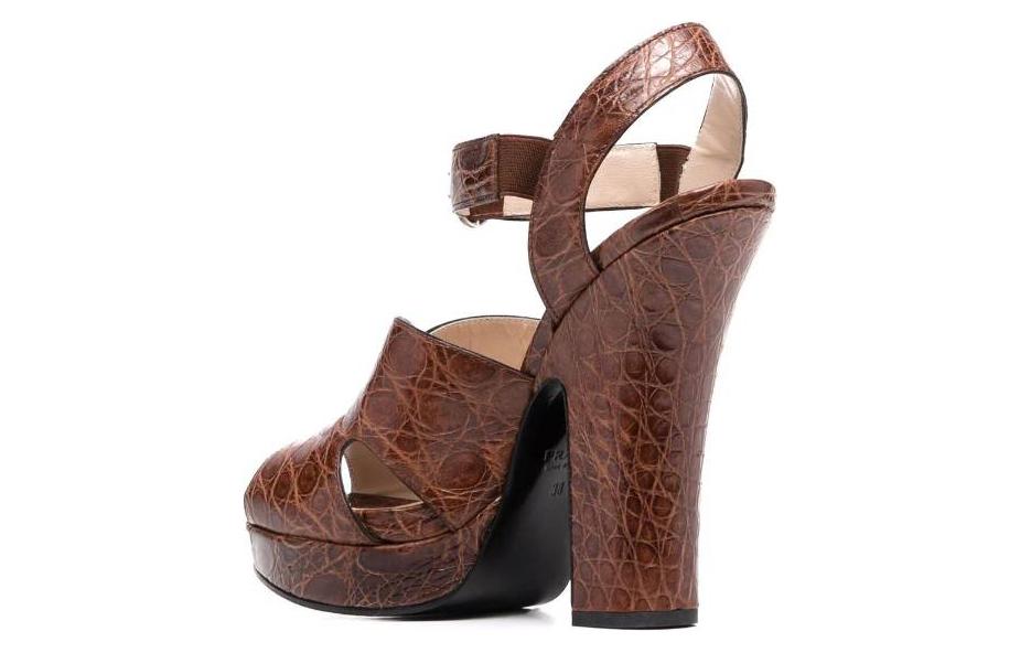 Order (W) Sandal Kulit Prada Terbuka Tali Buku Lali 'Coklat' 1XP555_5OU_F0005