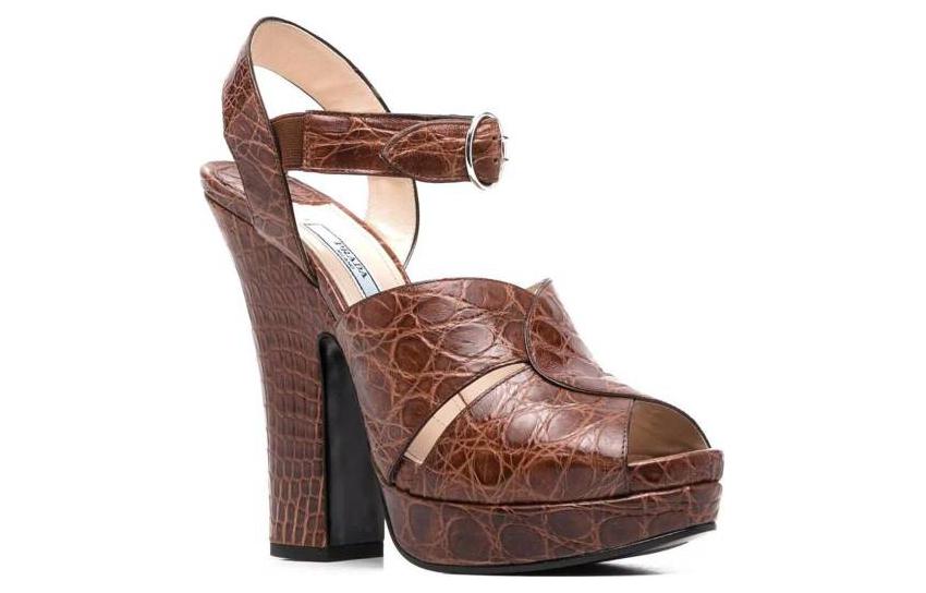 Lookbook (W) Sandal Kulit Prada Terbuka Tali Buku Lali 'Coklat' 1XP555_5OU_F0005