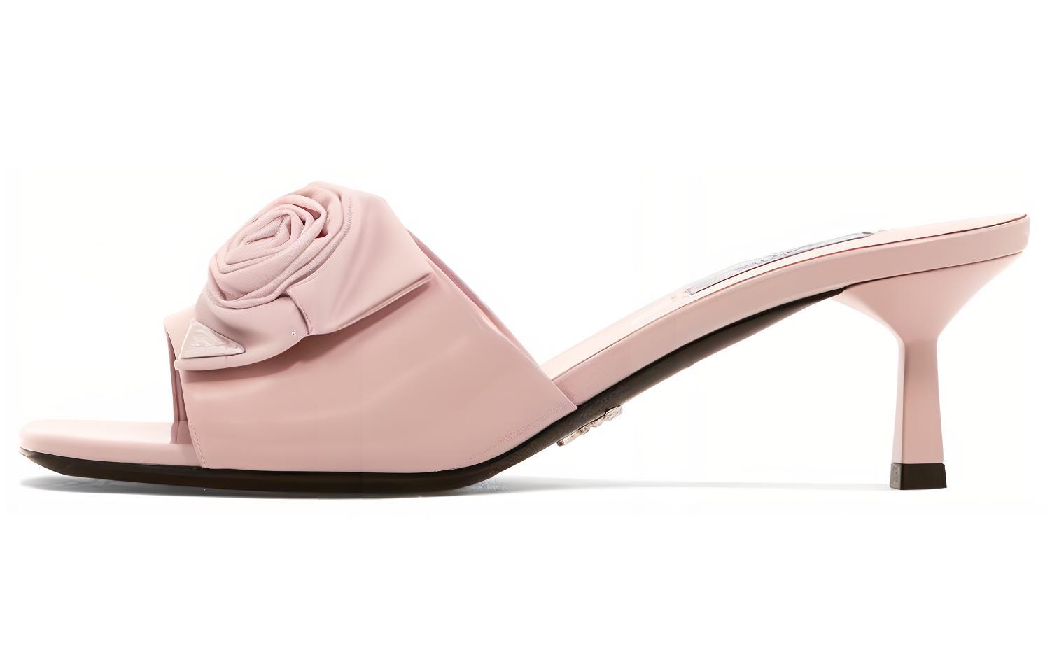 (Women) Prada Leather Open Toe Fashion Sandals 'Pink' 1XX665_055_F0E18