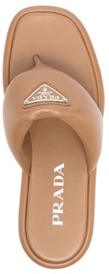 (W) Sandalias Prada de Cuero con Punta Abierta Tipo Thong 'Marrón' 1YZ043_2DL8_F098_F_035 Order (W) Sandalias Prada de Cuero con Punta Abierta Tipo Thong 'Marrón' 1YZ043_2DL8_F098_F_035