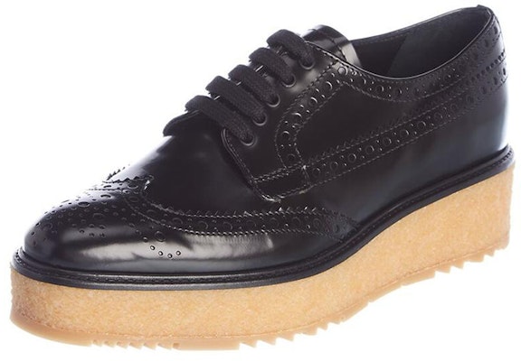 (Women) Prada Leather Platform Lace-Up Loafers 'Black' 1E254M_P39_F0632 Buy (Women) Prada Leather Platform Lace-Up Loafers 'Black' 1E254M_P39_F0632
