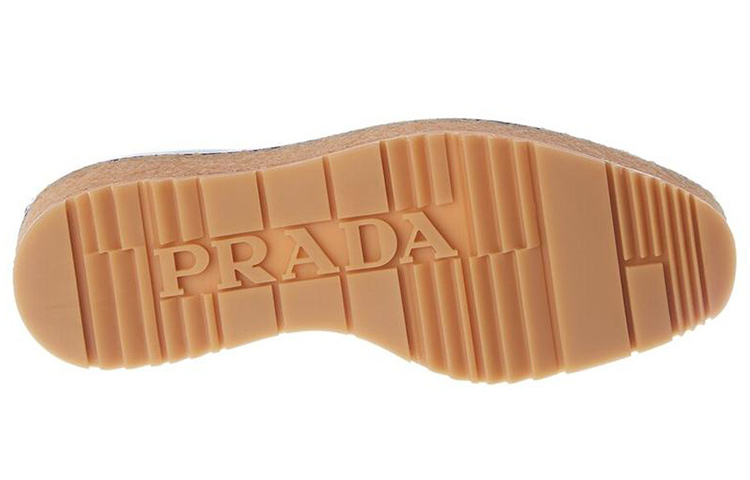 Shop (W) Prada Sepatu Loafers Kulit Platform Bertali 'Hitam' 1E254M_P39_F0632