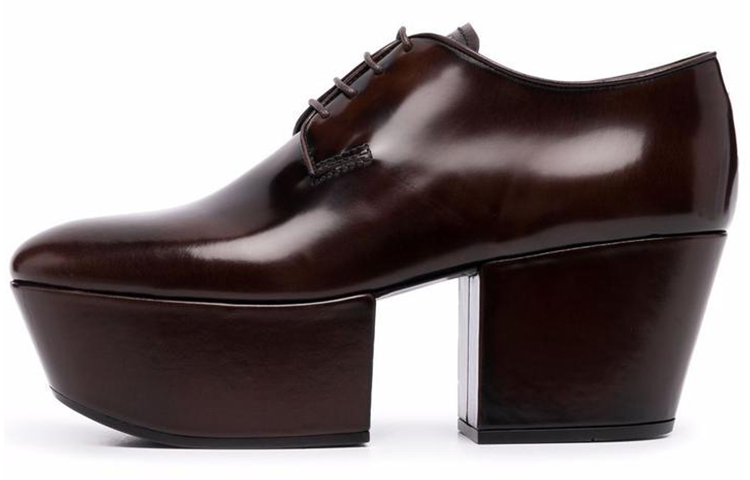 (Women) Prada Leather Platform Shoes 'Brown' 1E722M_P39_F0038
