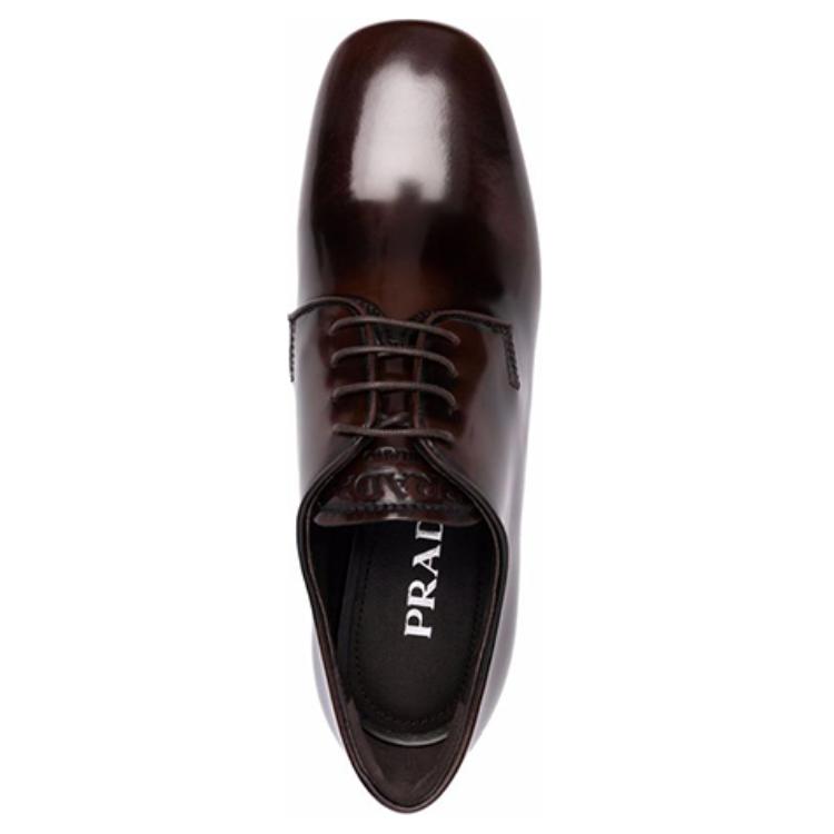 Purchase (Women) Prada Leather Platform Shoes 'Brown' 1E722M_P39_F0038