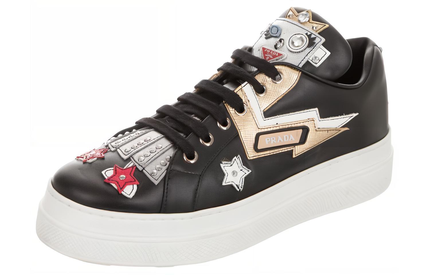 (W) Prada Leather Platform Sneaker 'Black Fashion' 圖 3