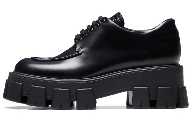 (Women) Prada Monolith Brushed Calf Derby Shoes 'Black' 1E708L_B4L_F0002_F_A055