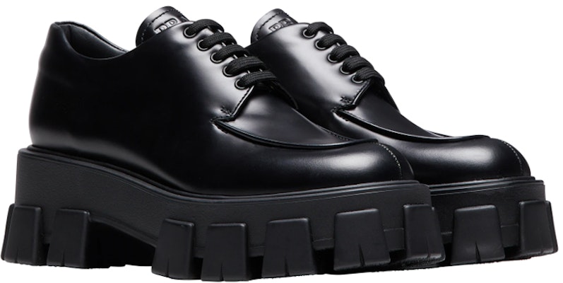(Women) Prada Monolith Brushed Calf Derby Shoes 'Black' 1E708L_B4L_F0002_F_A055 Lookbook (Women) Prada Monolith Brushed Calf Derby Shoes 'Black' 1E708L_B4L_F0002_F_A055