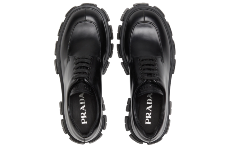 Shop (W) Zapatos Derby Prada Monolith de Ternera Cepillada 'Negros' 1E708L_B4L_F0002_F_A055