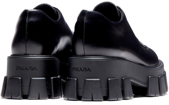 (Women) Prada Monolith Brushed Calf Derby Shoes 'Black' 1E708L_B4L_F0002_F_A055 Purchase (Women) Prada Monolith Brushed Calf Derby Shoes 'Black' 1E708L_B4L_F0002_F_A055