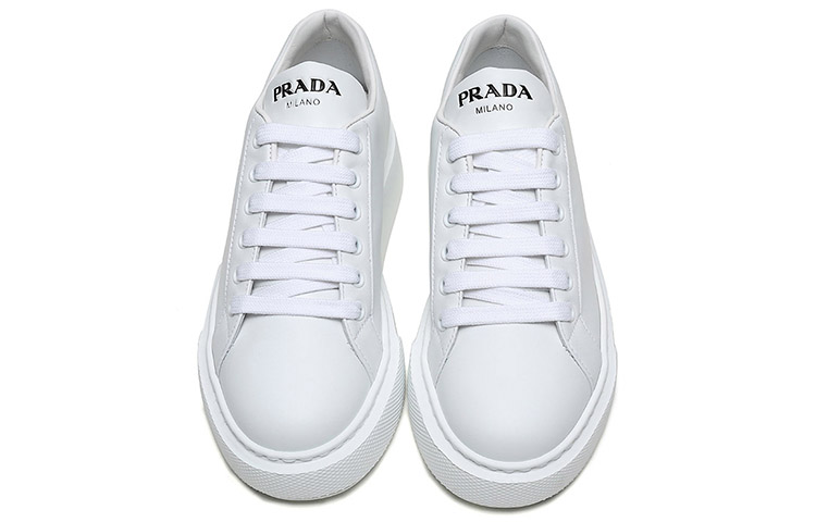 (W) Prada Leather Platform Sneakers 'White' 圖 4