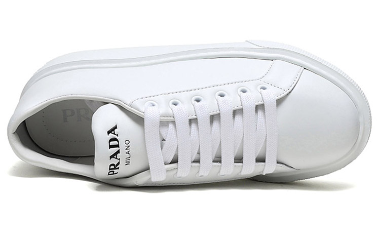 (W) Prada Leather Platform Sneakers 'White' 圖 5