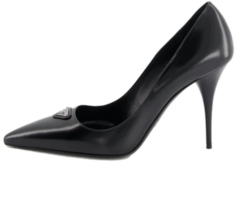 (W) Mules Prada de Cuero con Tacón Alto y Punta Fina 'Negro' 1I001N_055_F0002_F_100 Buy (W) Mules Prada de Cuero con Tacón Alto y Punta Fina 'Negro' 1I001N_055_F0002_F_100