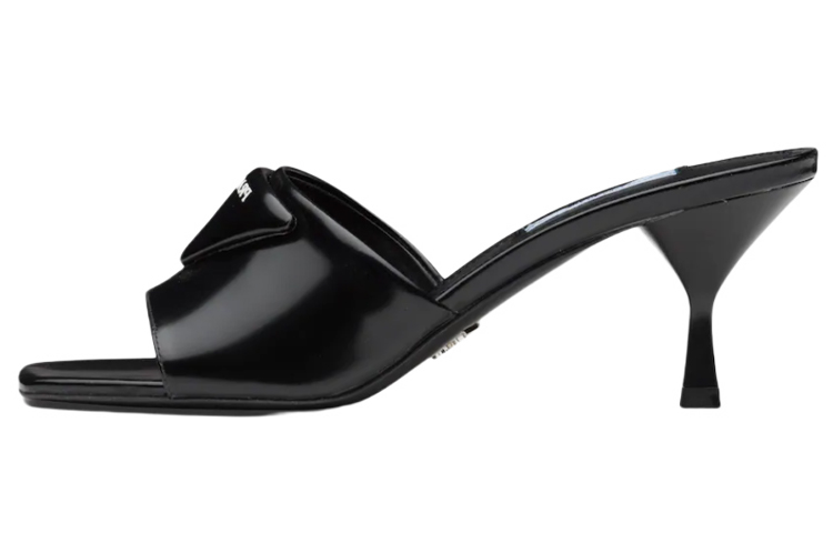 (Women) Prada Leather Pointed-Toe Stiletto Fashion Slide 6.5cm 'Black' 1XX590_055_F0002_F_065